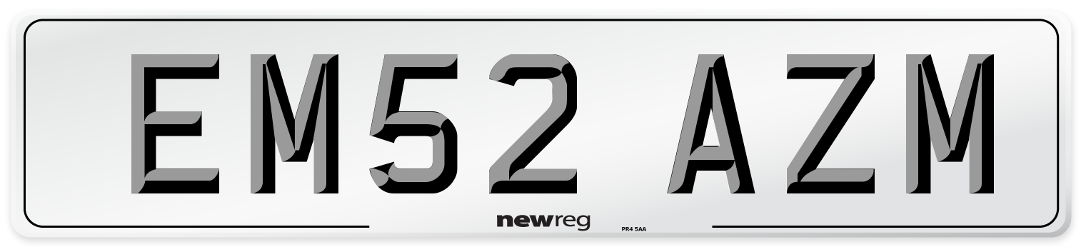 EM52 AZM Number Plate from New Reg